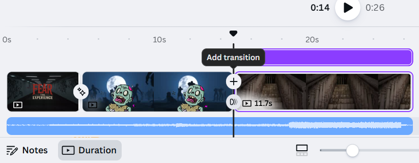 Transition between pages